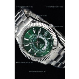 Rolex SkyDweller Swiss Watch in Steel Case - DIW Edition Green Dial 