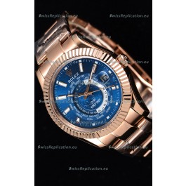Rolex SkyDweller Swiss Watch in 18K Rose Gold Case - DIW Edition Deep Blue Dial 
