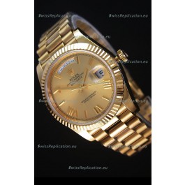 Rolex Day-Date 40MM Replica Watch in Gold Dial Roman Numerals Cal.3255 Swiss Movement