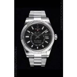 Rolex Sky-Dweller REF# 326934 Black Dial Watch in 904L Steel Case 1:1 Mirror Replica