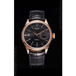 Rolex Cellini Date Ref#50515 Replica 1:1 Mirror Rose Gold 904L Steel Watch Brown Dial