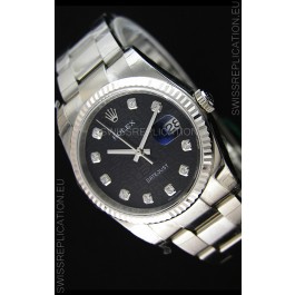 Rolex Datejust Japanese Replica Watch - Black Dial in 36MM with Oyster Strap