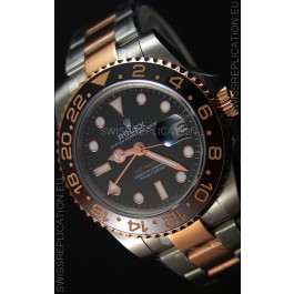 Rolex GMT Masters Japanese Replica Watch in Two Tone Rose Gold Casing