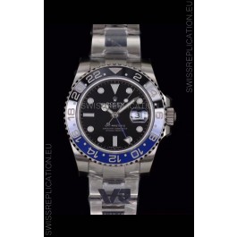 Rolex GMT Masters Batman Japanese Replica Movement Watch in Oyster Strap 