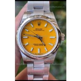 Rolex Oyster Perpetual REF#277200 31MM Swiss Movement Swiss Replica Yellow Dial 904L Steel 1:1 Mirror Replica Watch