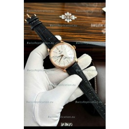 Rolex Cellini Date Ref#50505 Replica 1:1 Mirror Rose Gold Steel White Dial Watch 