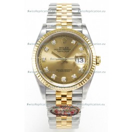Rolex Super Clone Datejust ETA 3235 Movement 36MM Two Tone Yellow Gold Swiss Gold Dial