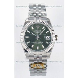 Rolex Super Clone Datejust ETA 2688 Movement 31MM Stainless Steel Case Green Dial Watch