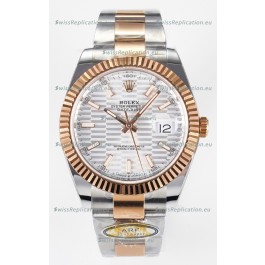 Rolex Super Clone Datejust ETA 3235 Movement 41MM Two Tone Rose Gold Plating Fluted Dial Watch