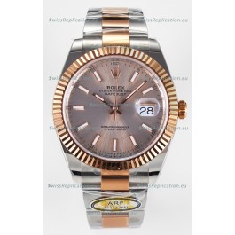Rolex Super Clone Datejust ETA 3235 Movement 41MM Two Tone Rose Gold Plating and Dial Watch