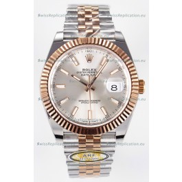 Rolex Super Clone Datejust ETA 3235 Movement 41MM Two Tone Rose Gold Plating Steel Dial Watch