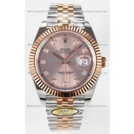 Rolex Super Clone Datejust ETA 3235 Movement 41MM Two Tone Rose Gold Plating and Dial Watch