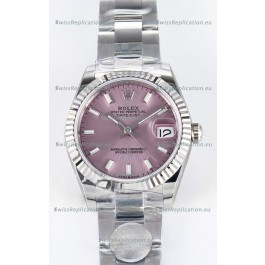 Rolex Super Clone Datejust ETA 2688 Movement 31MM Stainless Steel Pink Dial Watch 
