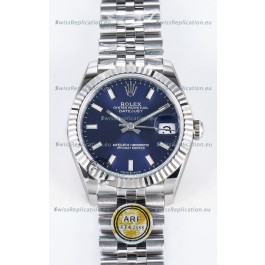 Rolex Super Clone Datejust ETA 2688 Movement 31MM Stainless Steel Blue Dial Watch 