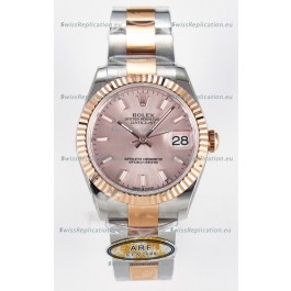 Rolex Super Clone Datejust ETA 2688 Movement 31MM Two Tone Rose Gold Swiss Champange Dial