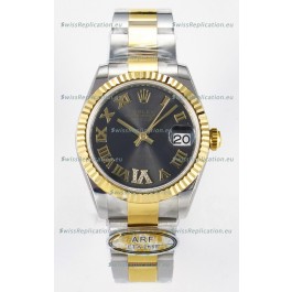 Rolex Super Clone Datejust ETA 2688 Movement 31MM Two Tone Yellow Gold Swiss Grey Dial