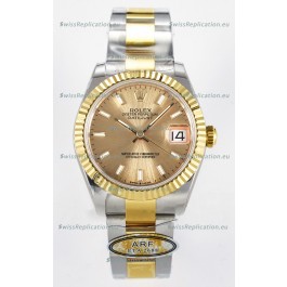 Rolex Super Clone Datejust ETA 2688 Movement 31MM Two Tone Yellow Gold Watch and Dial