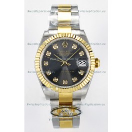Rolex Super Clone Datejust ETA 2688 Movement 31MM Two Tone Yellow Gold Grey Dial