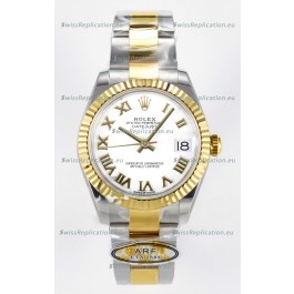 Rolex Super Clone Datejust ETA 2688 Movement 31MM Two Tone Yellow Gold Watch White Dial