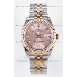 Rolex Super Clone Datejust ETA 2688 Movement 31MM Two Tone Rose Gold Swiss Champange Dial