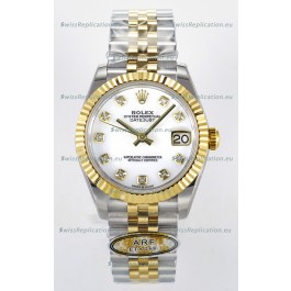 Rolex Super Clone Datejust ETA 2688 Movement 31MM Two Tone Yellow Gold Swiss White Dial