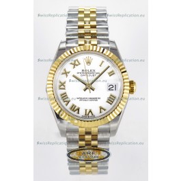 Rolex Super Clone Datejust ETA 2688 Movement 31MM Two Tone Yellow Gold Swiss White Dial
