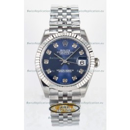 Rolex Super Clone Datejust ETA 2688 Movement 31MM Stainless Steel Blue Dial Watch 