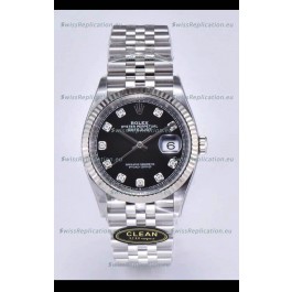 Rolex Datejust 126234 36MM Swiss Replica in 904L Steel in Black Dial 1:1 Mirror Replica