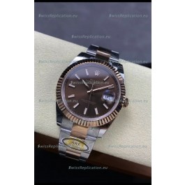 Rolex Datejust 126331 41MM ETA3235 72 Hours Power Brown Dial Oyster 1:1 Mirror Replica in Rose Gold 904L Steel