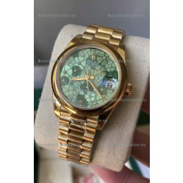 Rolex Datejust M278248 31MM Swiss Replica in Gold - Green Motif Dial 1:1 Mirror Quality