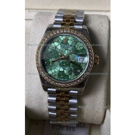 Rolex Datejust M278383RBR 31MM Swiss Replica Two Tone Yellow Gold - Floral Motif Dial 1:1 Mirror Quality