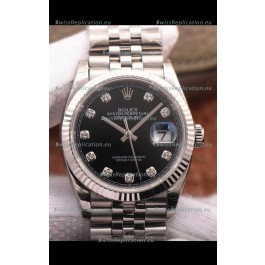 Rolex Datejust 126234 36MM Swiss Replica in 904L Steel in Black Dial 1:1 Mirror Replica