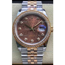 Rolex Datejust 126281 36MM Swiss Replica in 904L Steel in Brown Dial 1:1 Mirror Replica