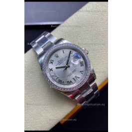 Rolex Datejust 126281RBR-0012 36MM Swiss 1:1 Mirror Replica in 904L Steel - Silver Dial