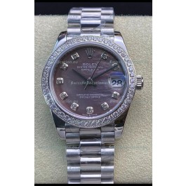 Rolex Datejust 178384 31MM Swiss Replica in 904L Steel in Grey Dial - 1:1 Mirror Replica