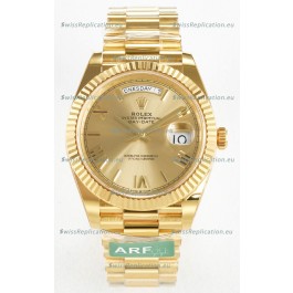 Rolex Day Date Super Clone 18K Yellow Gold Watch 40MM - Gold Dial 1:1 Mirror Quality