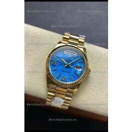 Rolex Day Date Turquoise Set 18K Yellow Gold Watch 36MM - 1:1 Mirror Replica Watch 