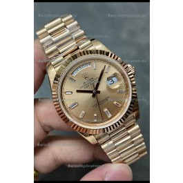 Rolex Day Date 40MM 228235 Rose Gold in Gold Dial 1:1 Mirror Replica Watch
