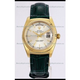 Rolex Day Date Yellow Gold 904L Steel Casing Watch in Steel Dial 36MM - 1:1 Mirror Quality