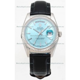 Rolex Day Date 904L Steel Casing Watch in Ice Blue Dial 36MM - 1:1 Mirror Quality