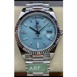 Rolex Day Date 904L Stainless Steel Tiffany Blue Stick Dial Watch 40MM - 1:1 Mirror Quality