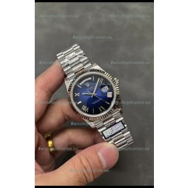 Rolex Day Date Presidential Stainless Steel Navy Blue Dial Watch 40MM - 1:1 Mirror Quality