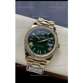 Rolex Day Date Presidential 18K Rose Gold Watch 40MM - Olive Green Dial 1:1 Mirror Quality