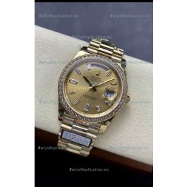 Rolex Day Date 40MM 1:1 Rose Gold in Gold Dial 1:1 Mirror Replica Watch