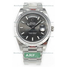 Rolex Day Date Presidential Stainless Steel Grey Dial Watch 40MM - 1:1 Mirror Quality