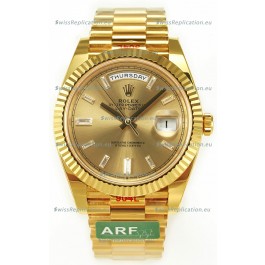 Rolex Day Date Presidential 18K Yellow Gold Watch 40MM - Gold Diamonds Dial 1:1 Mirror Quality