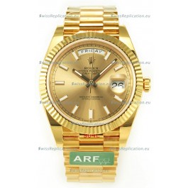 Rolex Day Date Presidential 18K Yellow Gold Watch 40MM - Gold Stick Dial 1:1 Mirror Quality