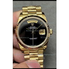 Rolex Day Date Presidential 18K Yellow Gold Watch 36MM - Black Dial 1:1 Mirror Quality