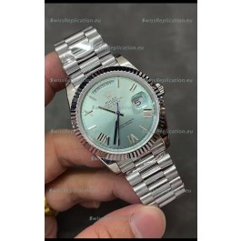 Rolex Day Date Presidential Stainless Steel ICE Blue Dial Watch 40MM - 1:1 Mirror Quality