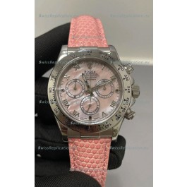 Rolex Daytona Super Clone Pink Pearl Dial Stainless Steel 1:1 Mirror Cal.4131 Movement Replica Watch